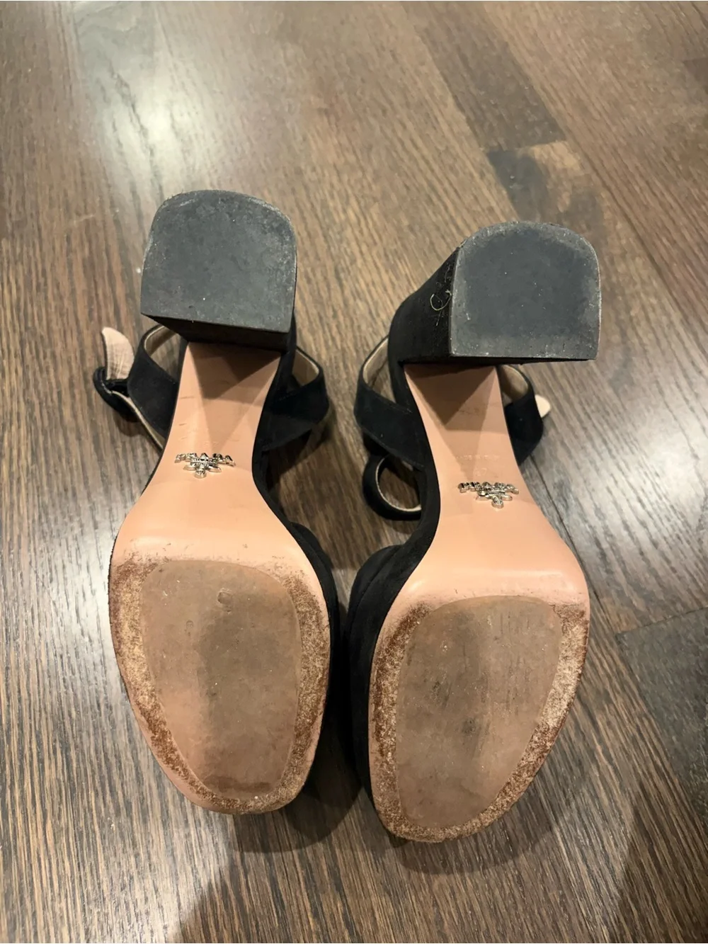Prada Black Suede Heels